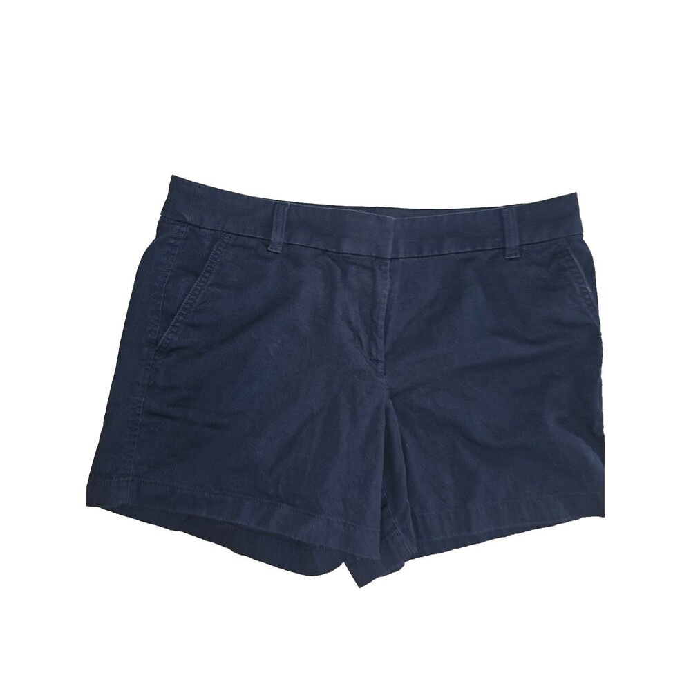 WOMENS J. CREW NAVY BLUE  CHINO SHORTS FLAT FRONT SIZE 10 POCKETS